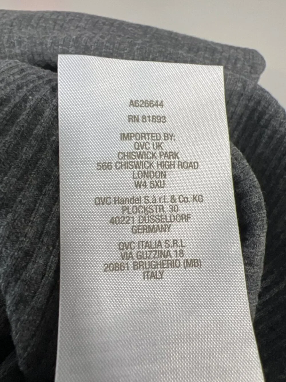 Studio Park x Shawn Killinger Top Size Large Ribbed Knit Ruffle Sleeve Charcoal - Picture 5 of 6